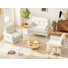Welton 3-Piece Modern Tufted Chenille Living Room Set with Storage Pockets
