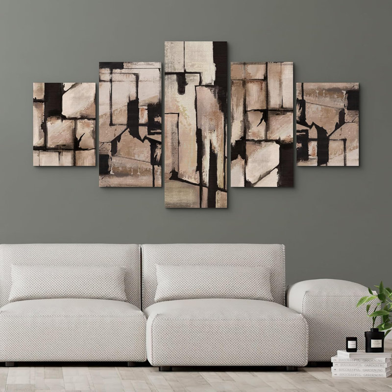 Impression sur toile 5 pièces Mid Mid Century