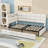 Twin Upholstered Daybed with Charging Station, LED Lights, and Storage Drawers-202049398