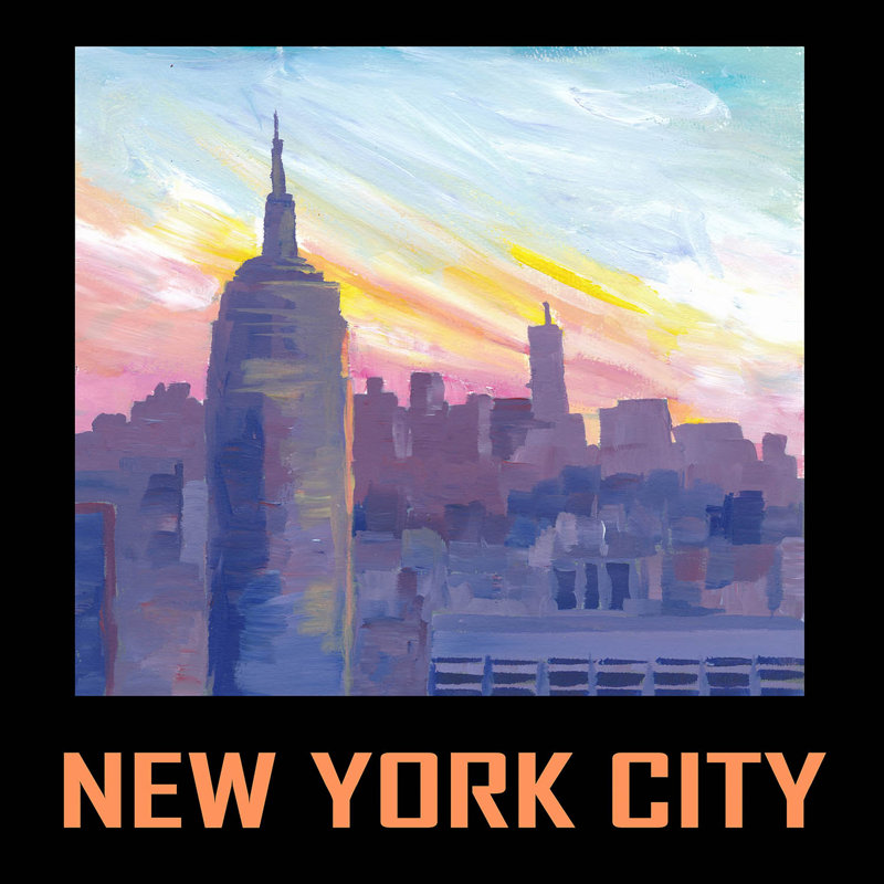 Ensemble de housse de couette simple DiaNoche en microfibre par Markus Bleichner - affiche rétro de New York