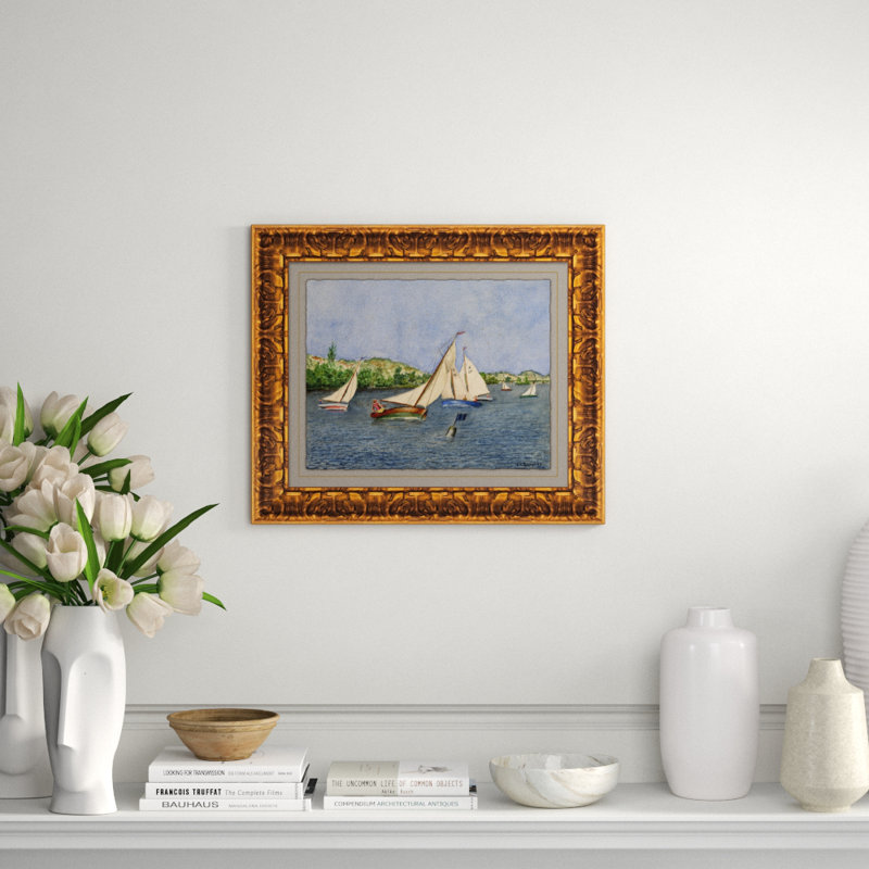 Boat Race In Harbor Giclee Print
