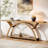 70.87'' Console Table with Storage Shelf, Rustic Industrial Sofa Table with Half-Moon Frame for Entryway or Living Room-94019191