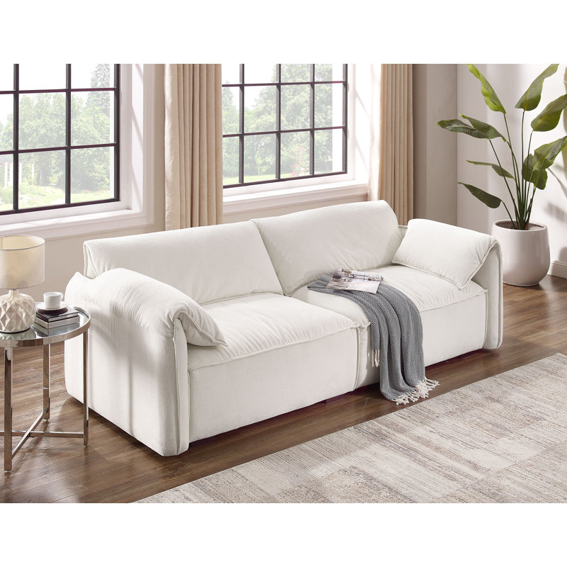 Ericia Upholstered 88.6'' Sofa, Beige 100% Polyester