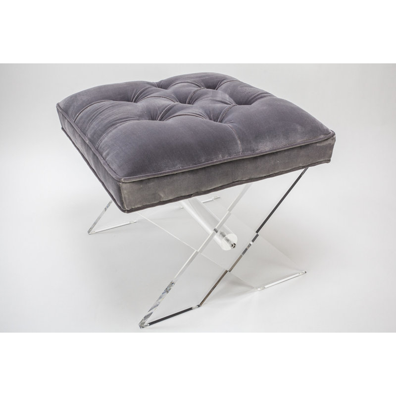 Tabouret de coiffeuse en plastique et velours