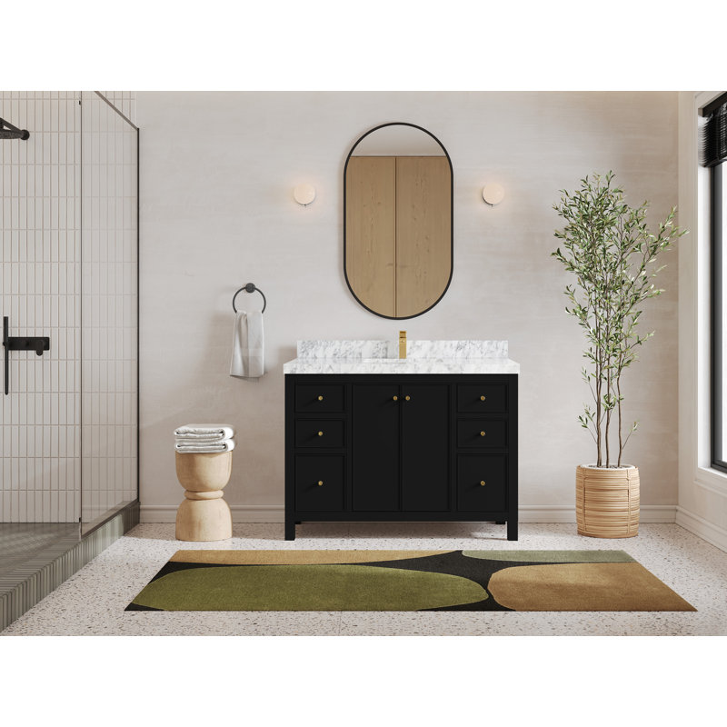 Ensemble de meuble-lavabo simple 48 po Chicago, Marbre de Carrare