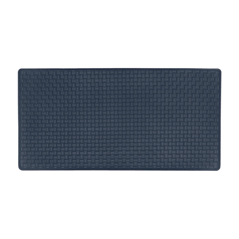 Tapis tissé gaufré anti-fatigue, Rectangle 1 pi 8 po x 3 pi 3 po, Bleu marine