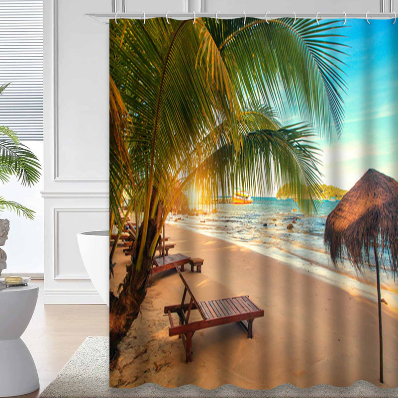 Magnifique rideau de douche Sunrise Beach, L 72 po x l 78 po