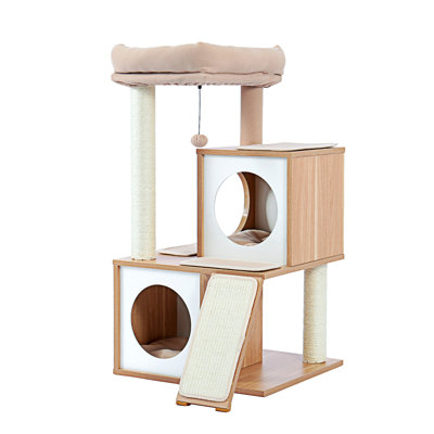 35 Inches Wooden Medium Cat Tree House