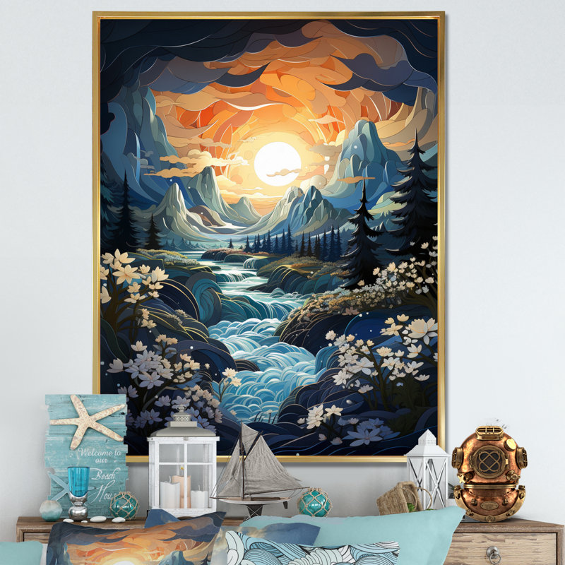 Reproduction d'art sur toile «Orangeberg sarcelle» par Ansel Adams, H 20 po x l 12 po x P 1 po, Cadre flottant doré