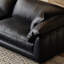 Canapé modulaire noir en cuir véritable