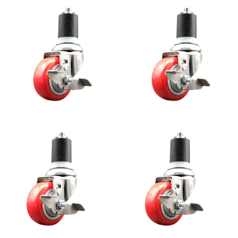 Polyurethane Casters, Red