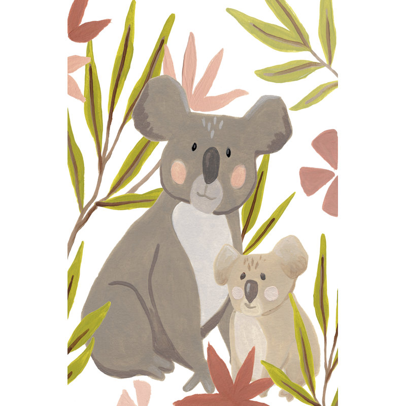 Koala-Ty Time IV by June Erica Vess - Painting on Canvas, 122cm H x 81cm W, Black Floater Framed