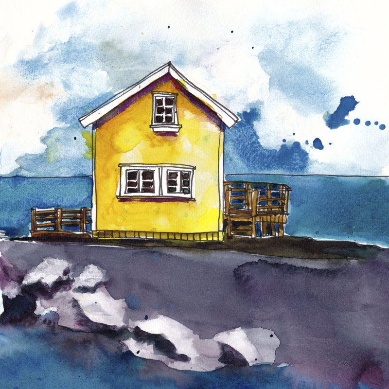 Cabin Scape I by Paul McCreery - Wrapped Canvas Painting, 30cm H x 30cm W