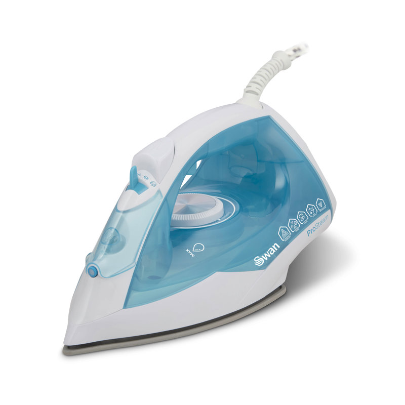 Swan with Ceramic, ProSteam Technology, Anti-Calc, Anti-Drip, Adjustable Temperature Dial and 360 Degree Swivel Cord, Non Stick Soleplate Iron / Garment Steamer Accessory