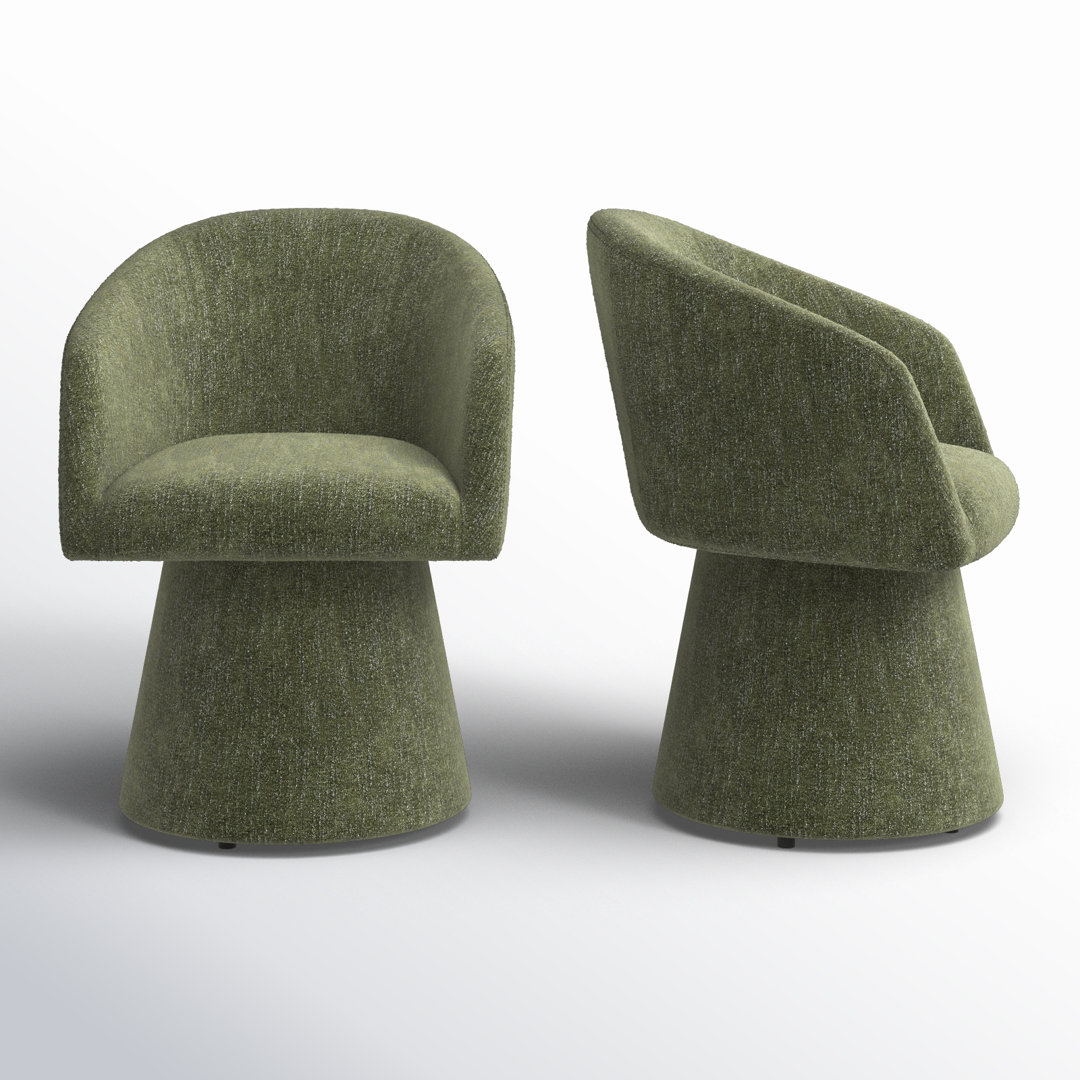 Kyo Chenille Upholstered Barrel Chair (Set of 2) AllModern Upholstery 