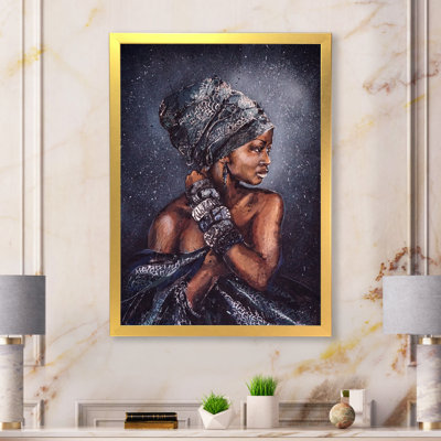 Femme souriante afro-américaine - Art mural sur toile glamour