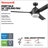 54" Port Isle 3 Blade Indoor Outdoor Ceiling Fan with Remote and Light Kit Included