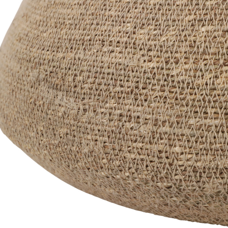 Vase sculpté tissé à large ouverture pour fleurs - Vase haut décontracté pour centre de table de salle à manger ou décoration intérieure - 18 po, brun et brun clair