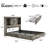 Tryston Sherell Wooden Bookcase Queen Bed Frame, Rustic Gray-1959485362-1959485363