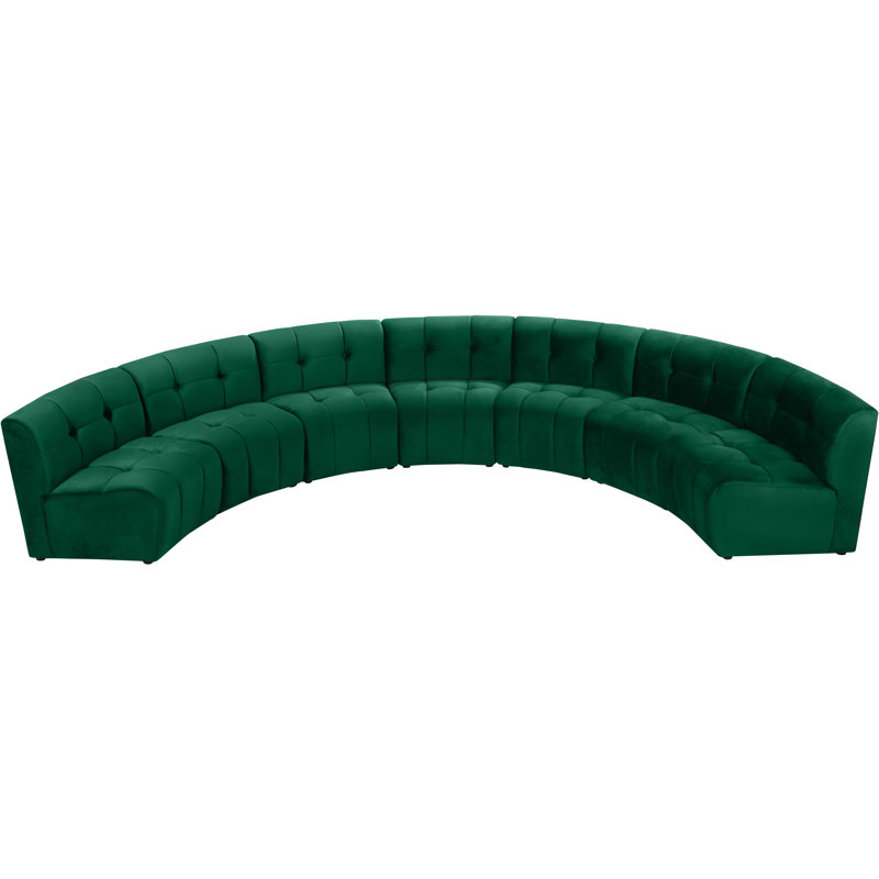 Jedson Velvet Sectional Symmetrical, Green Velvet