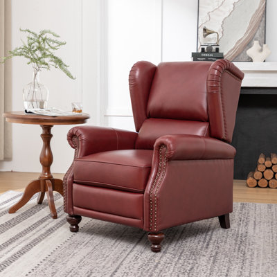 Fauteuil inclinable en cuir véritable Aimee-Lea de 31 po de largeur
