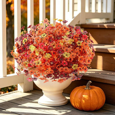 24 paquets de fausses fleurs de maman - Décoration de jardin d'extérieur résistante aux rayons UV
