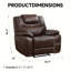 Fauteuil inclinable manuel en cuir véritable 40,9 po Jepum avec siège spacieux et confortable-989308215