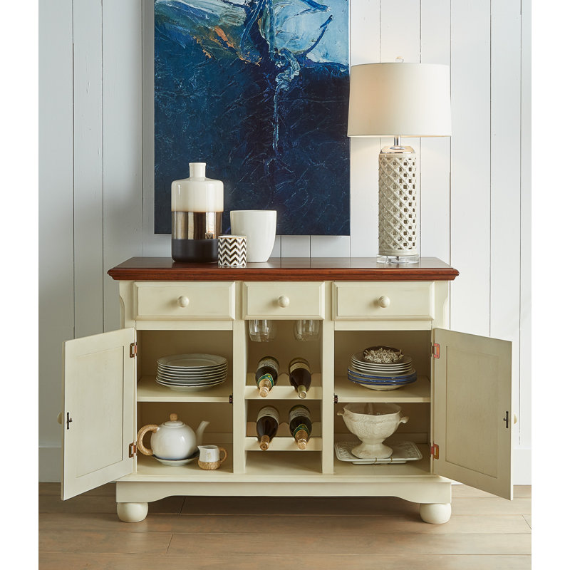 Buffet de service en bois Letizia Solie, Merlot / babeurre