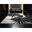 Tapis doux et moelleux de style Midwood Art Deco Starburst en gris - reliure noire-1502258313