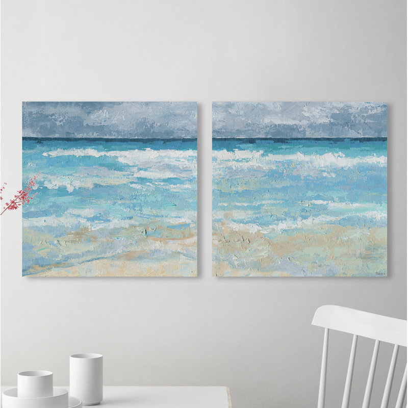 « ludique waves » par parvez taj,-image multi-pièces sur toile tendue, H 40 po x l 40 po x P 1,5 po