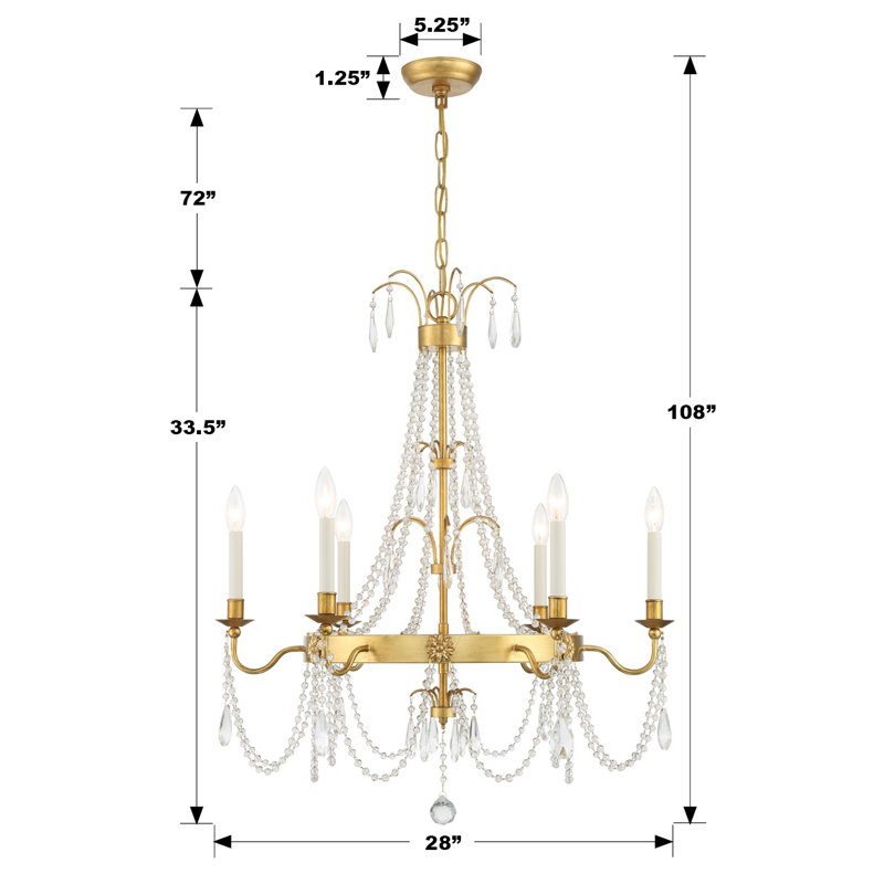 Lavia 6 - Light Dimmable Classic / Traditional Chandelier