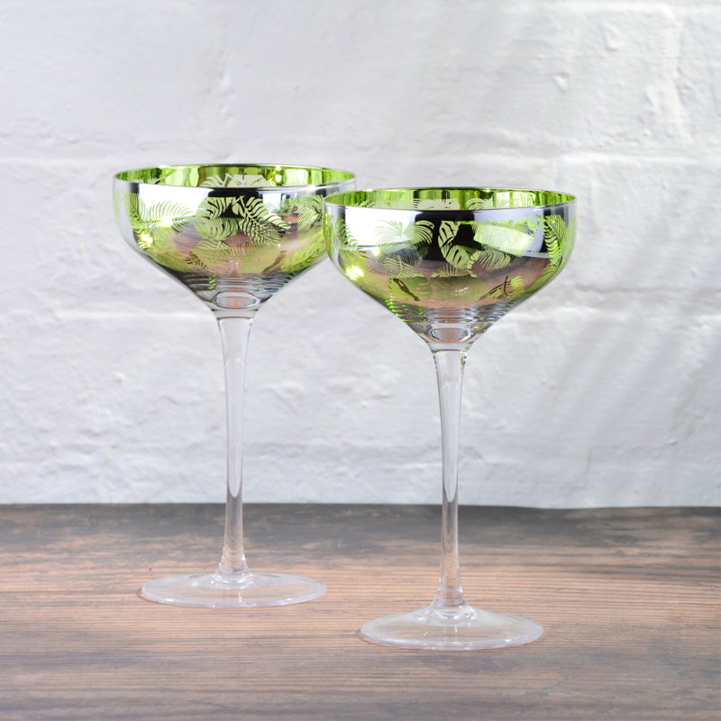 Tropical Leaves Champagne Saucers
