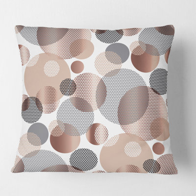 Circular Abstract Retro Geometric XIII - Mid-Century ModernPrinted Throw Pillow