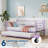 Twin Metal Daybed with Pull-Out Trundle | Durable Steel Frame with Headboard | Space-Saving Sofa Bed for Bedroom or Guest Room, Purple-707531565