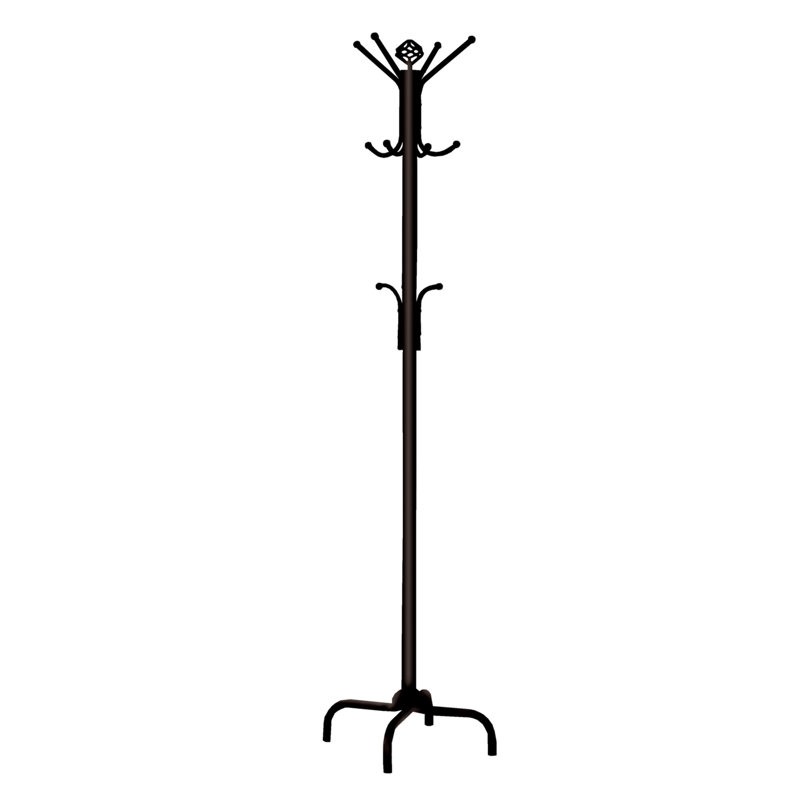 Annadale Freestanding 12 - Hook Coat Rack, Black