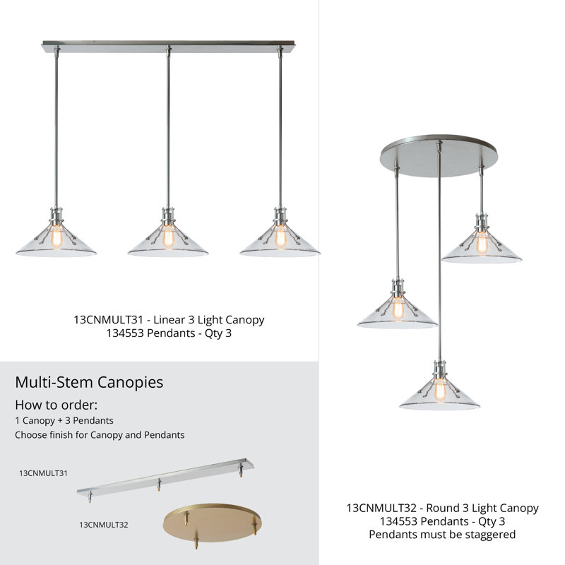 3-Light Linear Canopy, Sterling