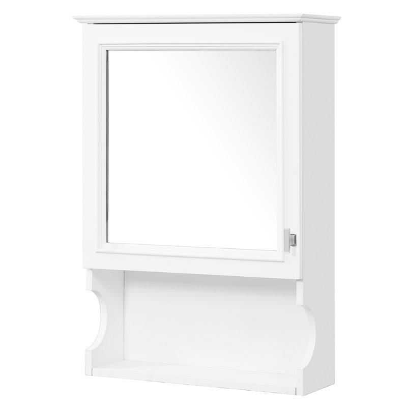 Armoire à pharmacie murale 20,42 lb avec demi-lune en miroir, lignes élégantes pour salle de bain