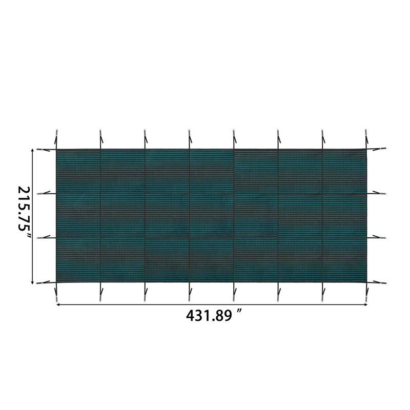 Housse de sécurité en filet pour piscine creusée et hors-terre, H 18 pi x l 36 pi, Vert