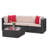 Atyia Straight Wicker Patio Sofa with Cushions
