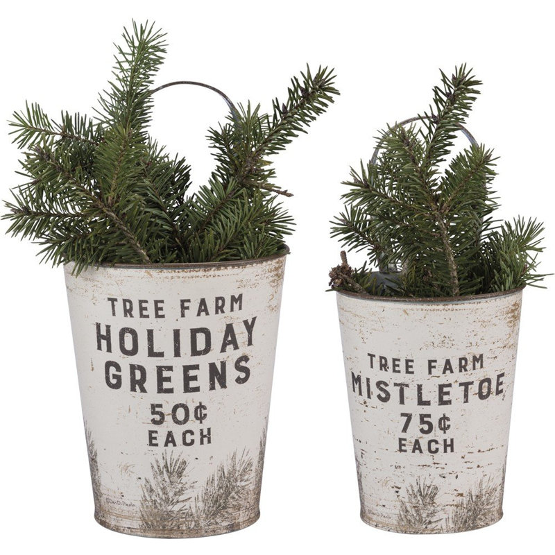 Wall Buckets - Tree Farm Holiday Greens
