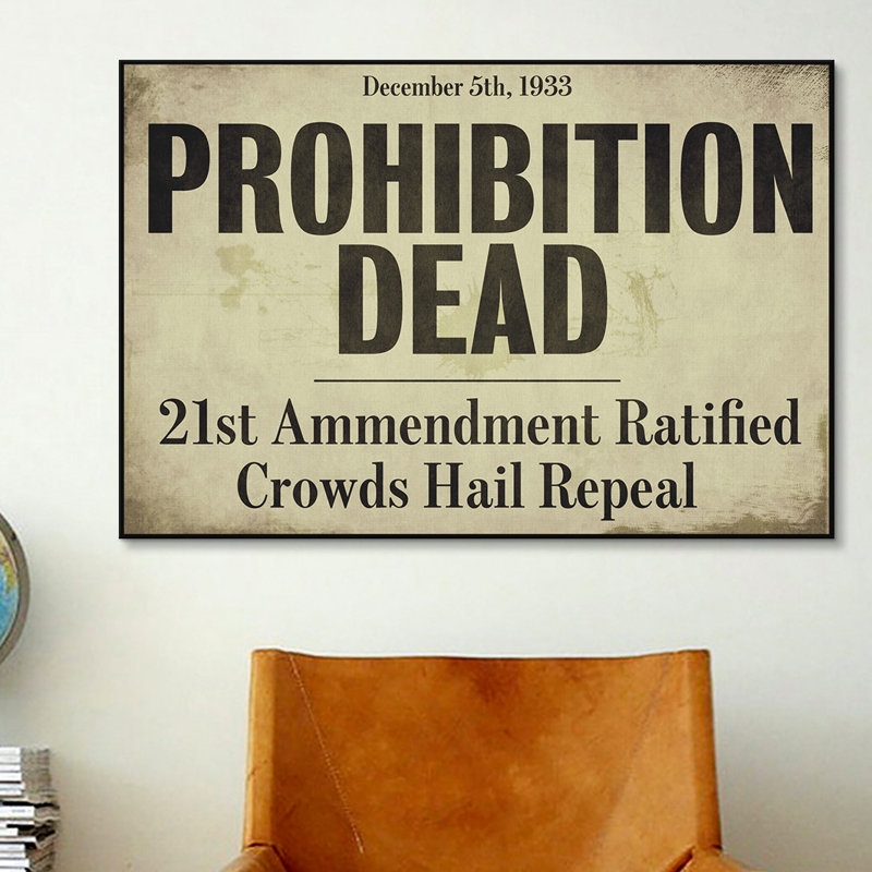 Color Bakery «Prohibition», art textuel sur toile, H 18 po x l 26 po x P 1,5 po