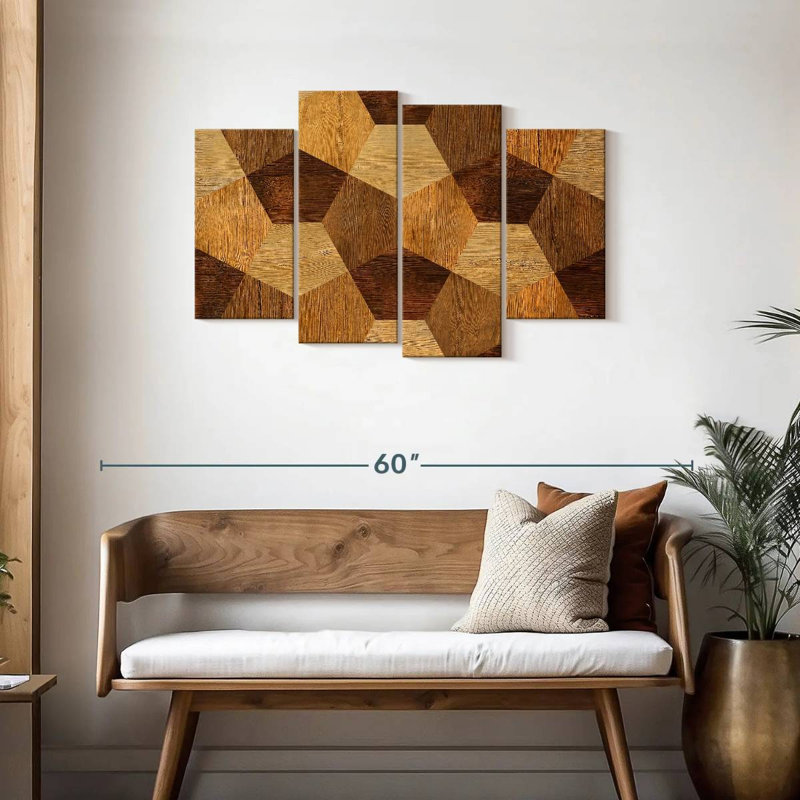 Avery Abstract Wood Decor, 27" H x 43" W