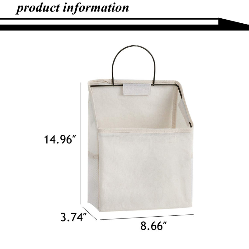 2 sacs de rangement muraux, panier de rangement en coton