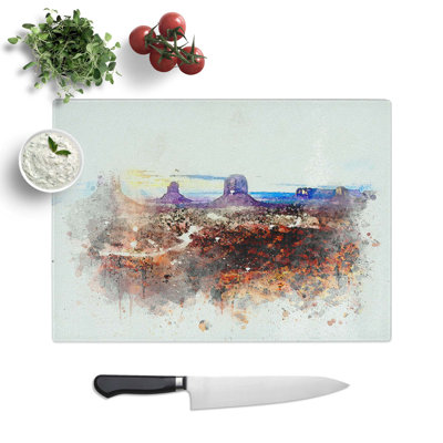 Glass Monument Valley in Abstract Chopping Board