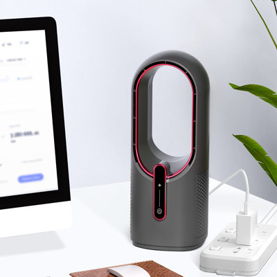 Desk Fan Bladeless, 11.8 Inch Office Fan Small, Quiet, 3 Speed Adjustment, Touch Control, Easy to Clean, Desk Fans Small Quiet, Ideal for Office, Living Room, Bedroom