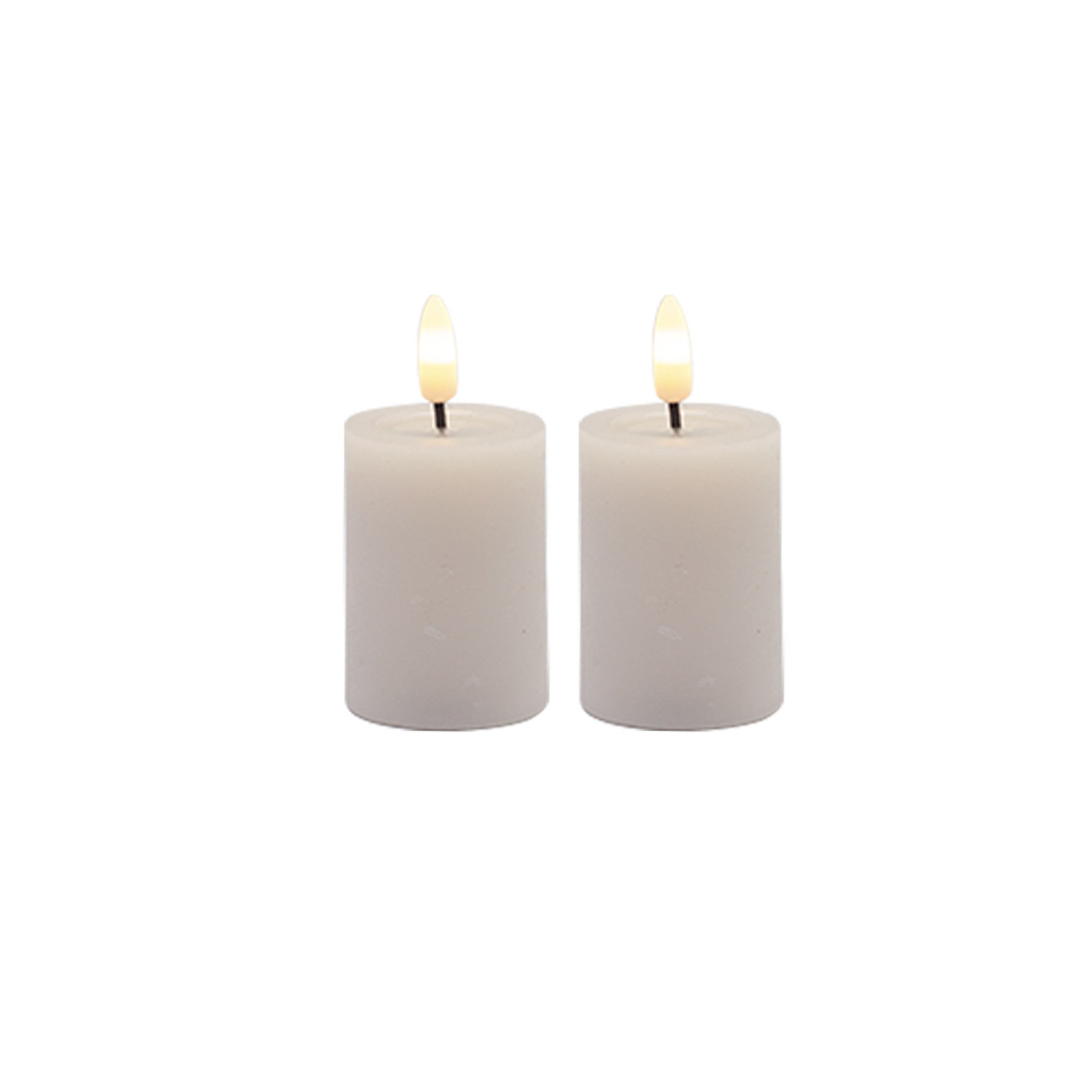 2 Pc Set Flameless Pillar Candle, Pink