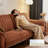 Corduroy Brown Straight Sofa