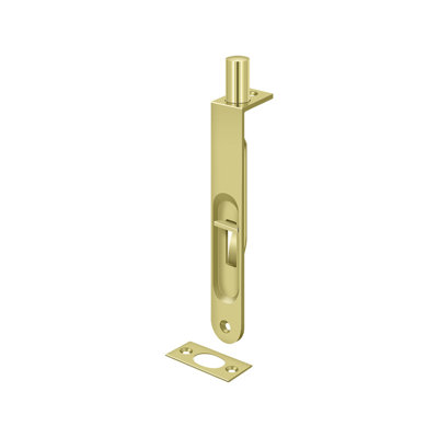 Deltana 6FBR3 6" Flush Bolt, HD Round in Polished Brass