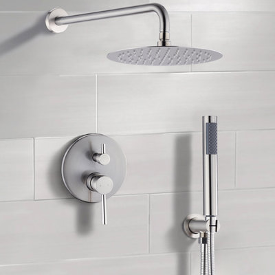 Matte Black 10" Shower Head Pair: Rain And Handheld, Brass For A Comfortable Bathroom Showering Experience An Enjoyable Bath