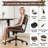 Faux Leather Modern Walnut Office Chair, Armless Computer Desk Chair-983753965